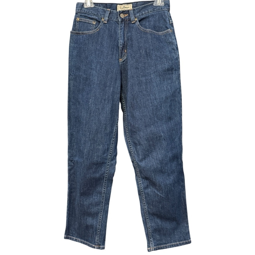 L.L.Bean Women’s 6 Petite Relaxed Fit Blue Denim Stretch Jeans
